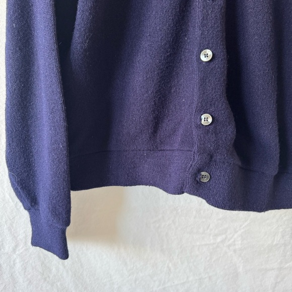 Vintage 70s Ferranti Orlon Knit Navy Cardigan - Picture 6 of 10